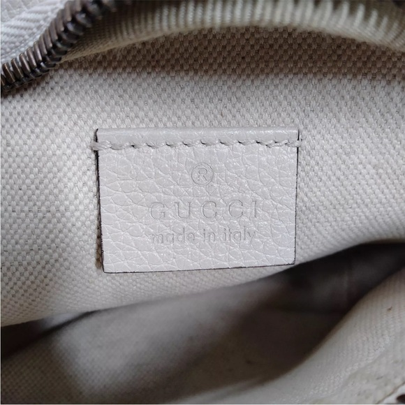 AUTH Gucci Grained Calfskin Logo Leather Waist Pouch Belt Bum Bag Fanny Pack - Picture 7 of 9